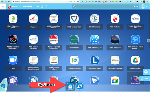My Classes button in Webdesk